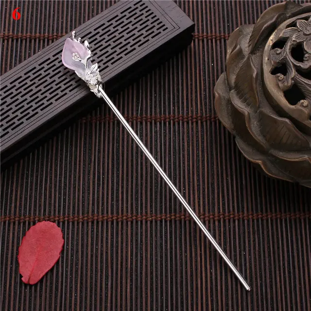 Vintage Chinese Style Hairpins Hair Stick Women Metal Glaze Hair Fork Hair Chopsticks Woman Jewelry Hair Clip Accessories 2021 6