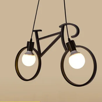 

Creative Retro Pendant Light Iron Bicycle Pendant Lamp Living Room Restaurant Bar Industrial Kitchen Hanging Lamps MJ707