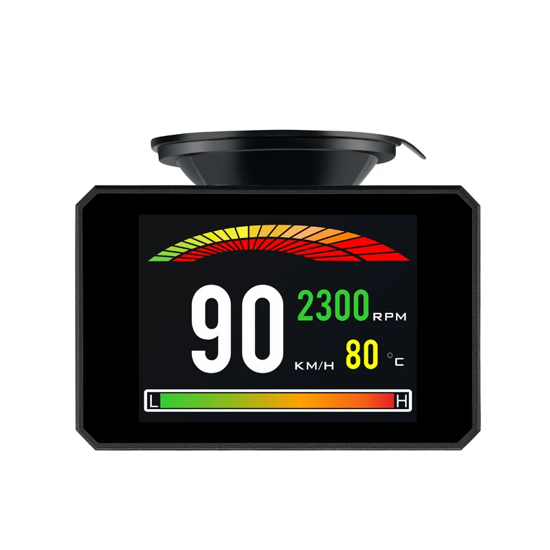 P16 HUD Head Up Display Car Water Temperature Volt Digital Display Fuel Consumption HUD Display Speed Projector OBD Gauge