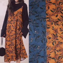 Половина метра весна лето дизайн ретро листья шифоновая ткань с рисунком для gallus cheongsam детская одежда T974