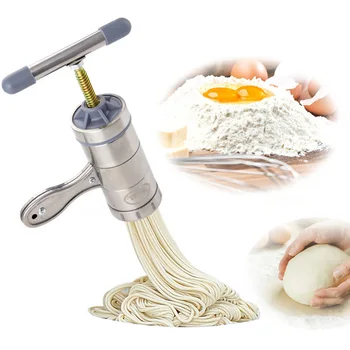 

Noodle Maker Handmade Noodle Machine Household Manual Stainless Steel Pressing Machine Kitchen Tool Hollow Noodle Machine