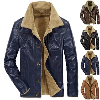 

Men Jacket Winter Casual dressy Jacket Male Thicken Fur veste homme Hooded Outwear Warm Coat chaqueta hombre кожаная куртка