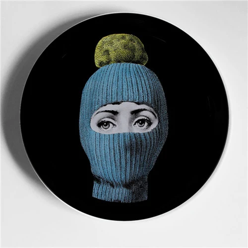 Художественное ремесло Fornasetti Тарелка настенная роспись блюдо керамическое художественное ремесло домашнее украшение креативная настенная подвесная декоративная тарелка - Цвет: 16
