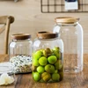 Storage Tank Food Container Bamboo Covered High Borosilicate Food Sealed Glass Tank Kitchen Miscellaneous Grain Organizer Jars 1