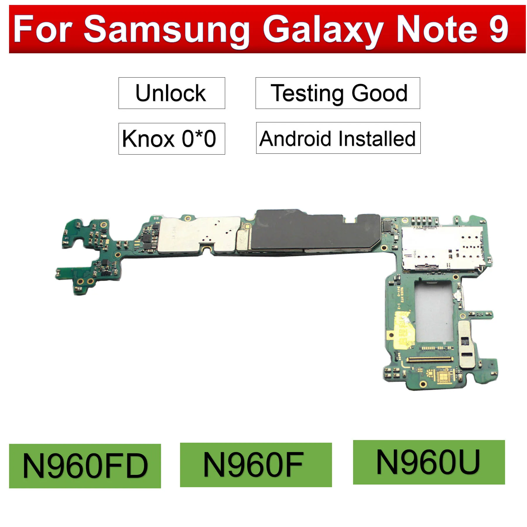 

Tehxv Original Motherboard Logic Board For Samsung Galaxy Note 9 N960 N960F N960U N960FD 128GB Unlocked MainBoard
