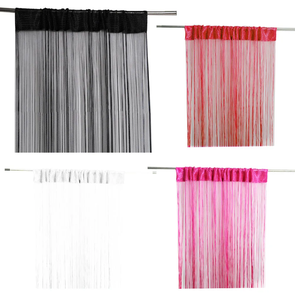 1x2m Fly Screen String Curtain Decor Net Window Divider For Door Tassel Living Room Home Bedroom Fringe Party Patio Panel