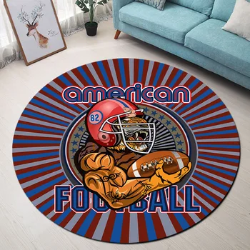 

Home Decorative Round Carpet American Football Player Round area Rugs Parlor Bedroom Floor Mat For Kitchen Toilet Anti-slip Rugs