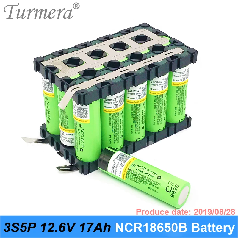 3s 12v 12.6v battery 18650 battery ncr18650b 3400mah 3s5p 17Ah battery pack Turmera 12v battery pack 01