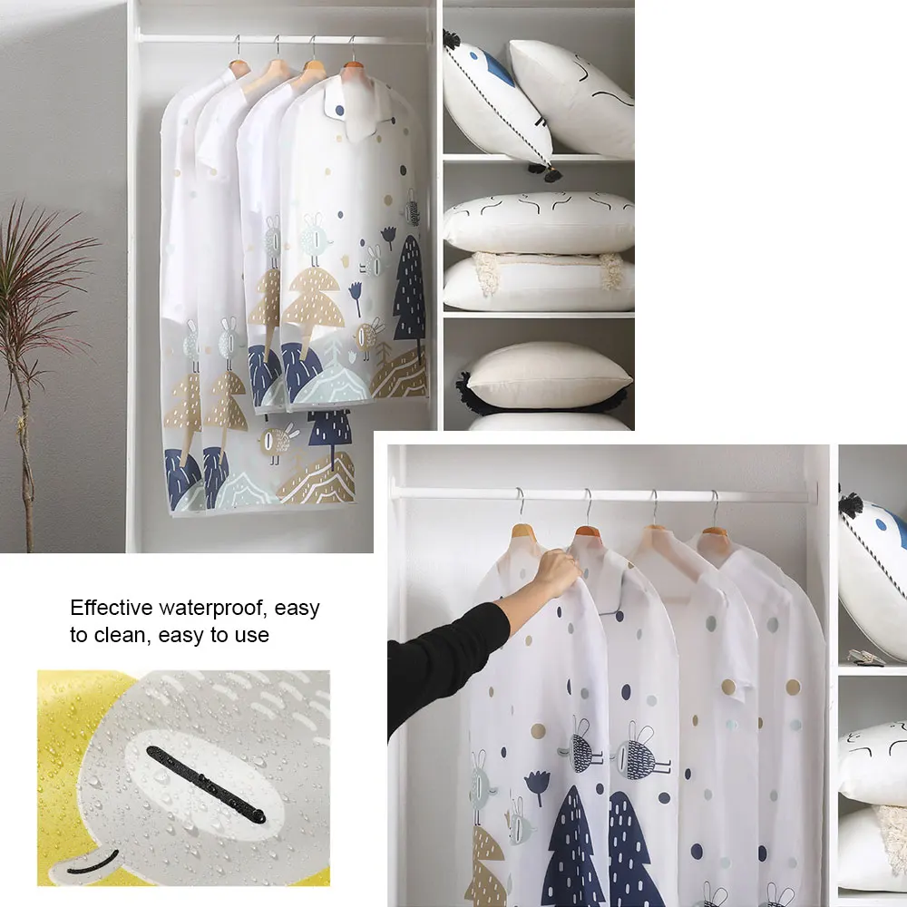 Tanie 6 sztuk zestaw pokrowce na ubrania ochraniacze wyczyść oddychające wodoodporne ćma dowód sukienka obejmuje odzież garnitur ubrania obejmuje torby do przechowywania