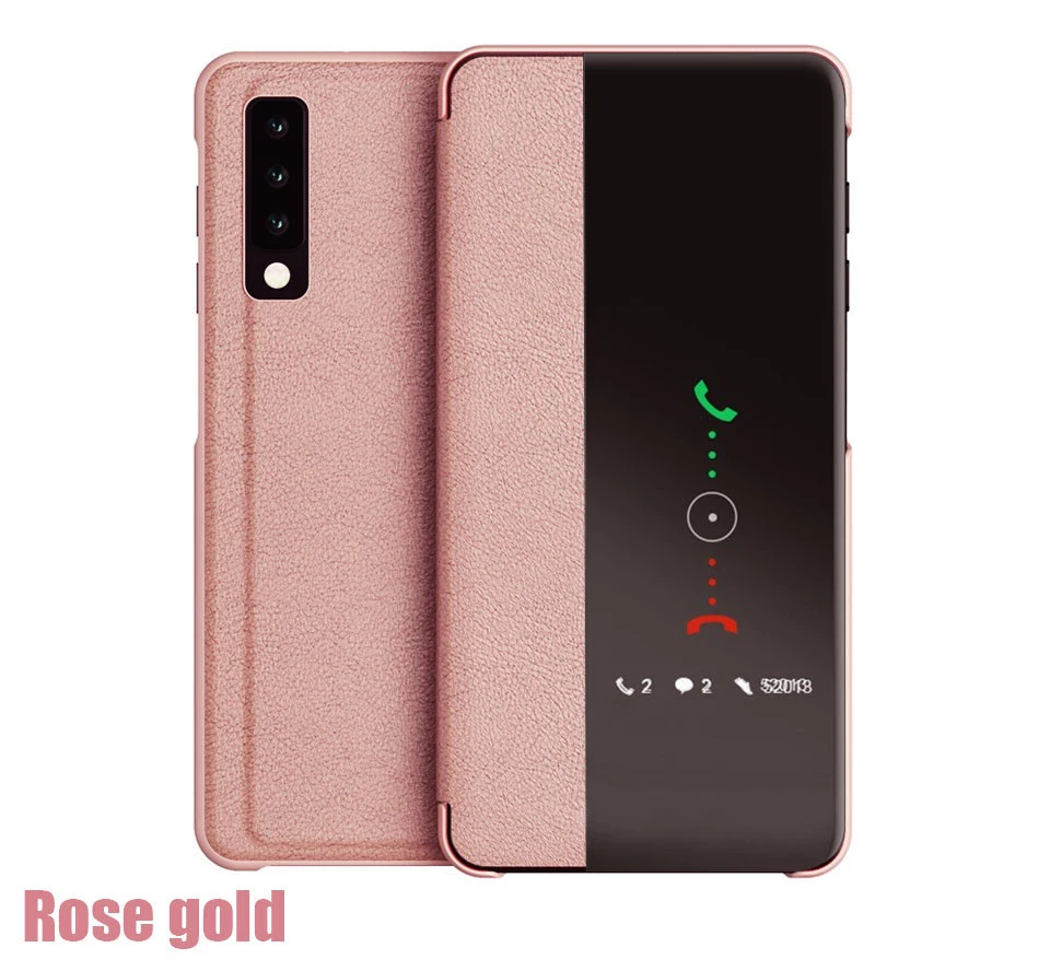 rose gold Кожаный PU флип чехол для huawei honor 10 9 lite honor 20 pro 8x y7 y6 nova 3 4 p30 p20 p10 pro lite mate 20 10 pro 6y чехол - Цвет: rose gold