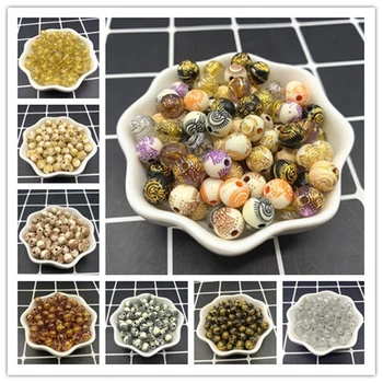 

8mm 50pcs of Acrylic Beads Earrings Necklace Accessories Beads For Jewelry Making DIY Jewelry Findings