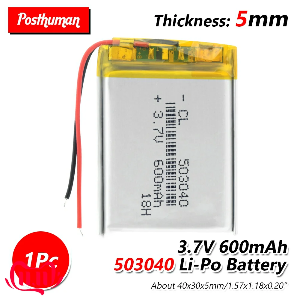 3,7 V 600 MAH литий-полимерная батарея 503040 053040 Перезаряжаемые Li-Po батареи для MP3 MP4 MP5 gps Bluetooth DIY Аудио игрушки