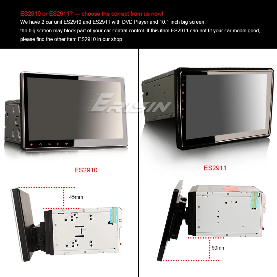 Sale Erisin ES2911U 10.1" Android 9.0 2D G+G Screen Autoradio DAB+ WiFi 4G DVR OBD2 USB BT DVD GPS Navi 23