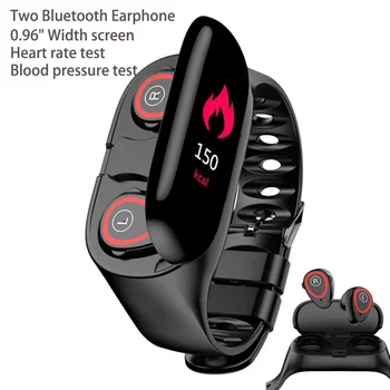 

AI Smart Watch M1 With 2 Bluetooth Earphone Heart Rate Monitor Smart Wristband Long Time Standby Multifunction Sport Smart Band