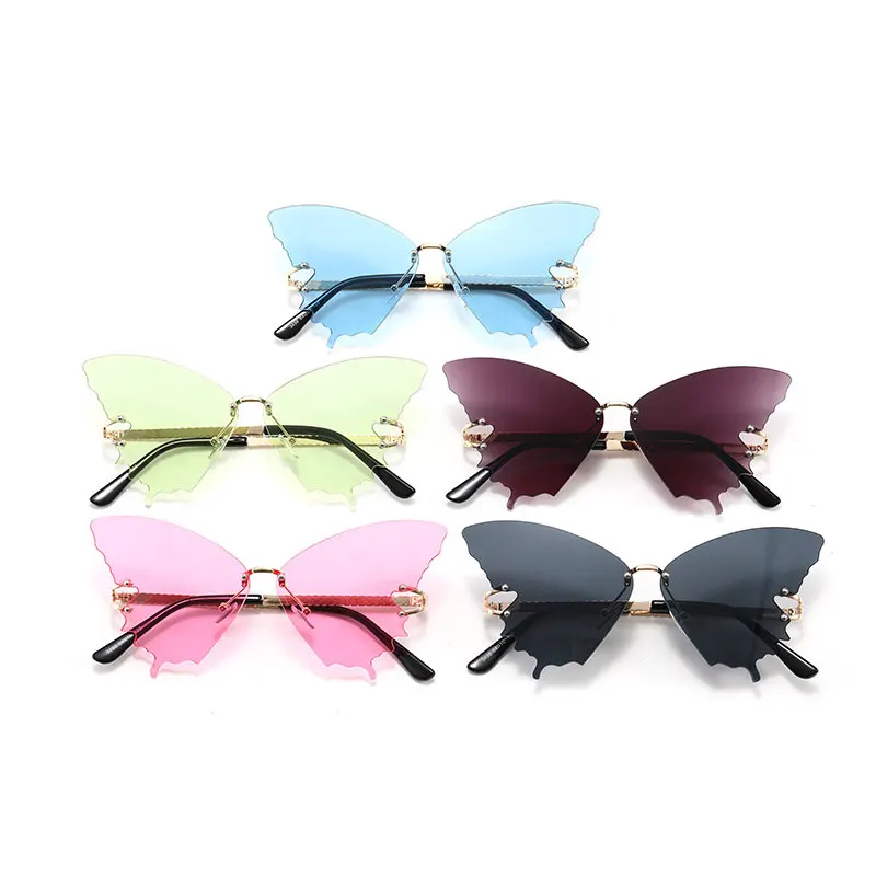 2022 New Arrival Fashion Brand Vintage Sunglasses Women Metal Frame Butterfly Sun Glasses For Female Shades Eyewear UV400 purple sunglasses