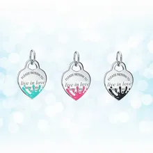 Стерлинговое Серебро 925 Классические популярные оригинальные модные акварельные в форме сердца ожерелье для женщин кулон ювелирные изделия подарок на праздник