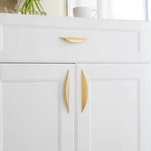 

1PC Northern Europe Simple Pure Copper Kitchen Cabinet Door Handles Drawer Pulls Furniture Handle Hardware
