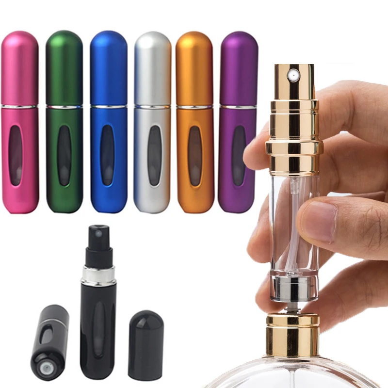 

5ml Refillable Mini Perfume Spray Bottle Aluminum Spray Atomizer Portable Travel Cosmetic Container Perfume Bottle