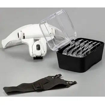 

5 Lens Adjustable Loupe Headband Magnifying Glass Magnifier With LED Light lamp Magnifying Glasses For Eyelash Extension Beauty