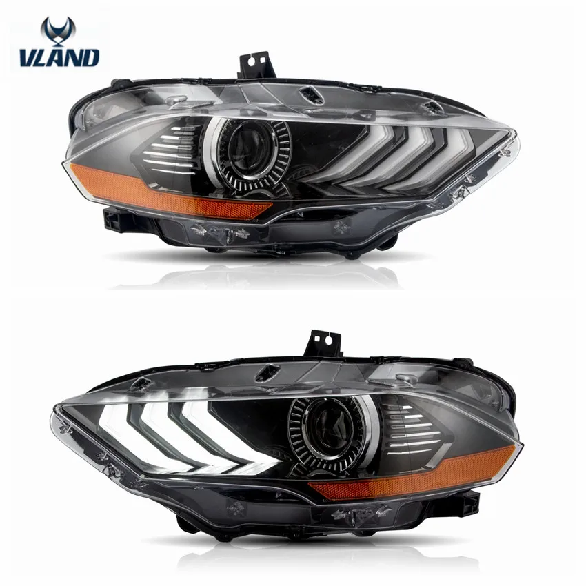 

VLAND factory accessory for car led light for Mustang headlight 2018-UP with LED lens+LED DRL