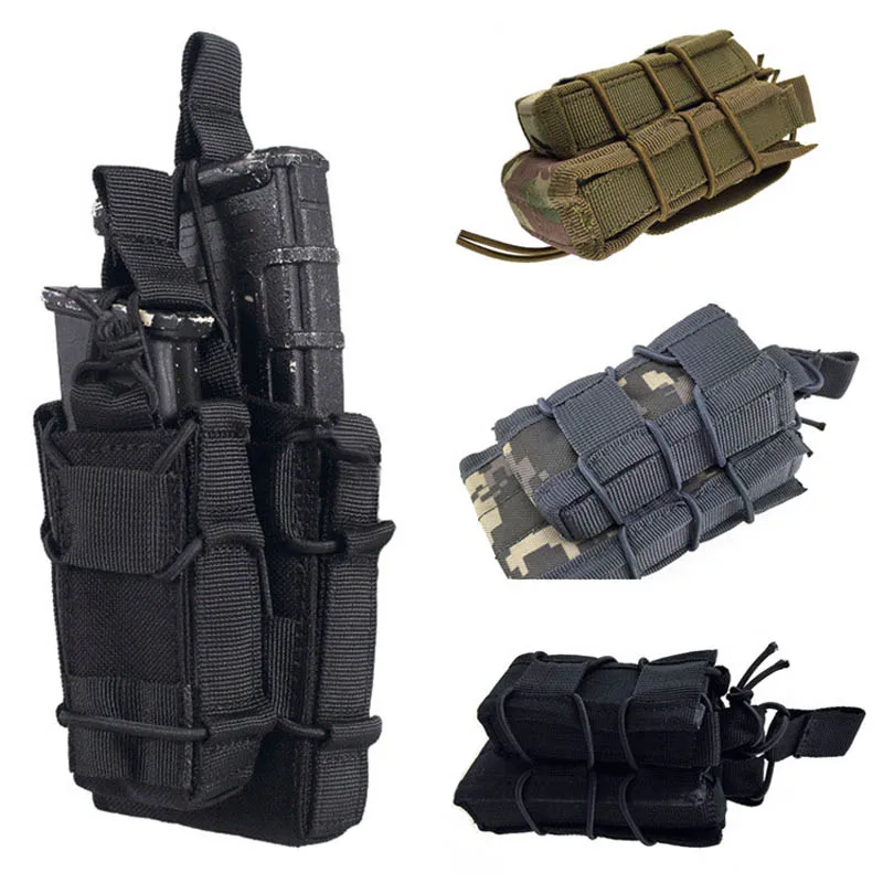 TTGTACTICAL двойной тактический Molle подсумок для журналов с открытым верхом, один винтовочный пистолет, подсумок, патронный зажим, держатель, Охотничья сумка