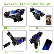 

1Pcs Wireless Car Bluetooth FM Transmitter 13*10*3.5cm Black Music Call MP3 Player Radio Adapter Kit USB Charger Universal Parts