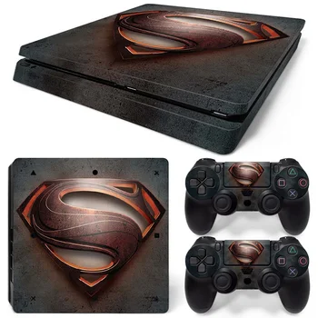 

for Superman Vinyl Protective Decals for PS4 slim skin sticker console + 2 wireless controller covers #TN-P4Slim-0333