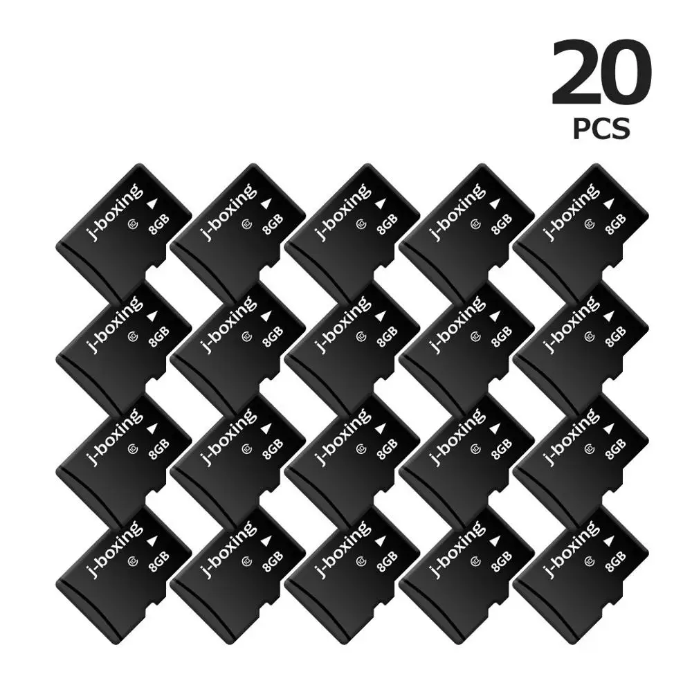 

J-boxing 20PCS TF Card 128GB 64GB 32GB 16GB Flash Card USB Memory Card 8GB Class 10 for Smartphone/Tablet/GPS/Camera/MP3/MP4