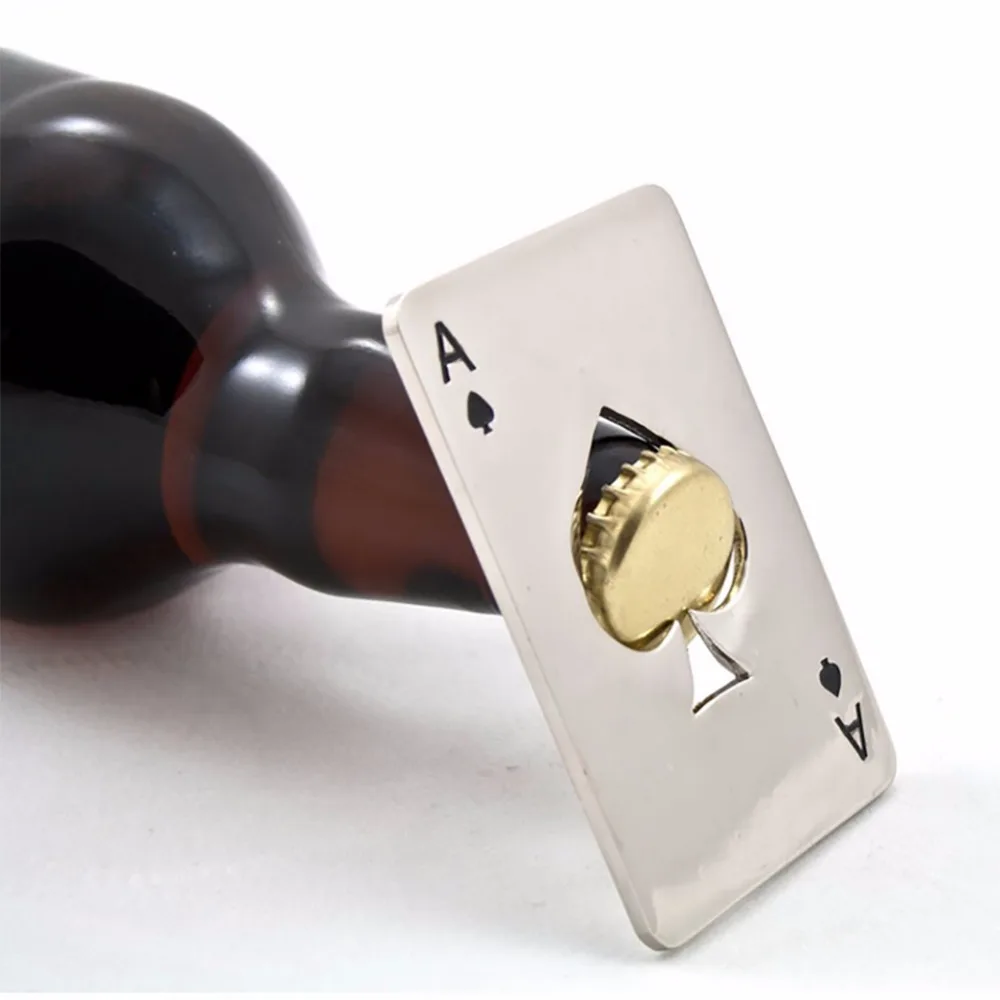 

2018 Hot Poker Card Beer Bottle Opener Personalized Funny Stainless Steel Credit Card Bottle Opener Card of Spades Bar Tool PGM