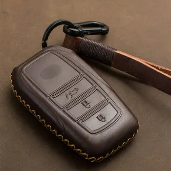 

Leather Car Smart Key Case Fob Cover For Toyota Fortuner Hilux Prado Highlander