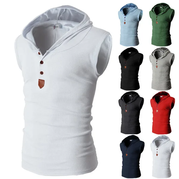 MEN'S Waistcoat Hooded Men's Casual Vest EBay New Products Male Vest Multi-color Hooded Vest