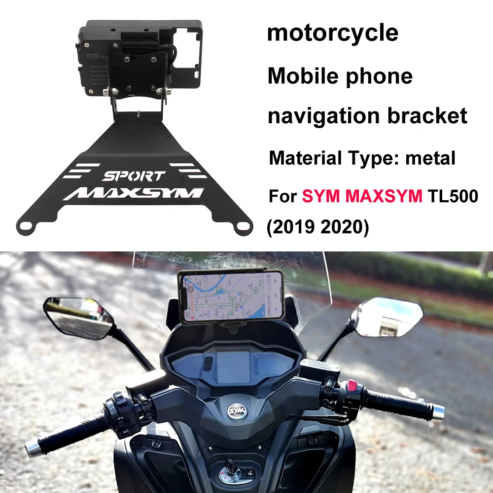 XUEFENG Motociclo GPS Mobile Phone Caricamento frontale Mid Navigation Staffa per Sym Maxsym TL 500 2019-2020 Color : 1 