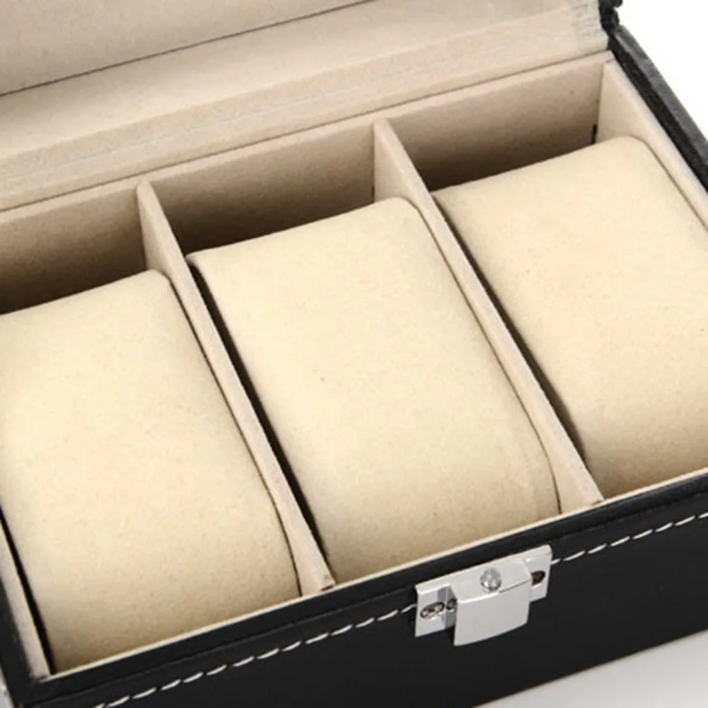 Jewelry box jewelry box family portrait watch box can be seen three-dimensional watch display box storage leather watc 701#30