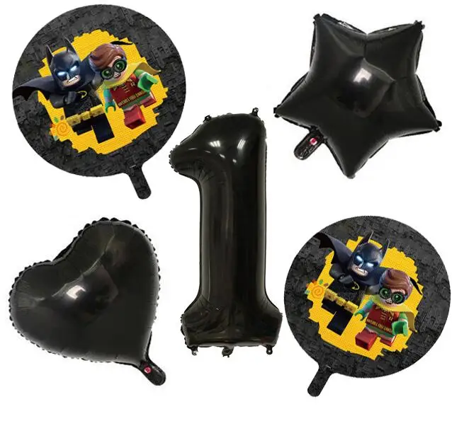 5 шт. воздушные шары супергероя, черная звезда, Бэтмен, фольга, Балон, детские товары для дня рождения, 30 дюймов, воздушный шар, игрушка для маленьких мальчиков