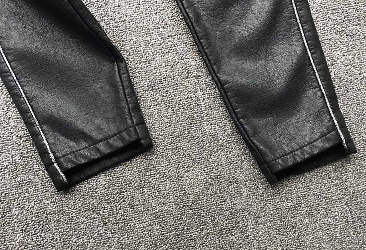 Autumn and Winter Fashion Warm Leather Pants Women Haren Pants Slim Waist PU Leather Casual Pants Fashion