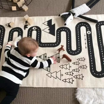 

Nordic Newborn Photography Props Educational Road Baby Play Mat Child Crawling Carpet Round Carpet Blanket Hopscotch Game