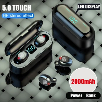 

TWS F9 Bluetooth Earphone With Microphone LED Display Wireless Bluetooth Earphones Waterproof Noise Cancelling Headsets