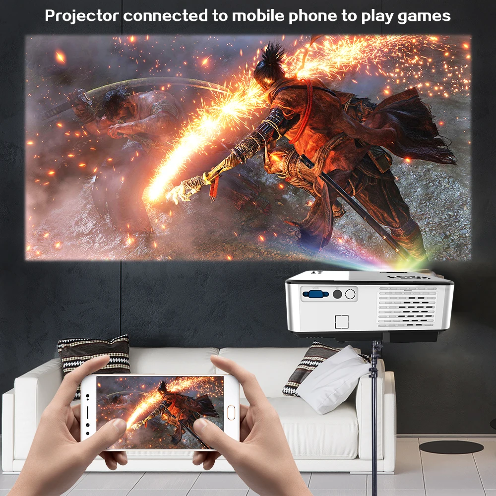  MINI Powerful Projector 1280x720P Resolution Android WIFI Proyector LED Portable 3D Beamer For 4K H
