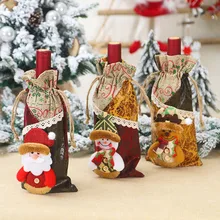 Сумка для вина украшения дома вечерние сумки для бутылок с Санта-Клаусом чехол с рождественским праздником вечерние украшения стола подарок FW3