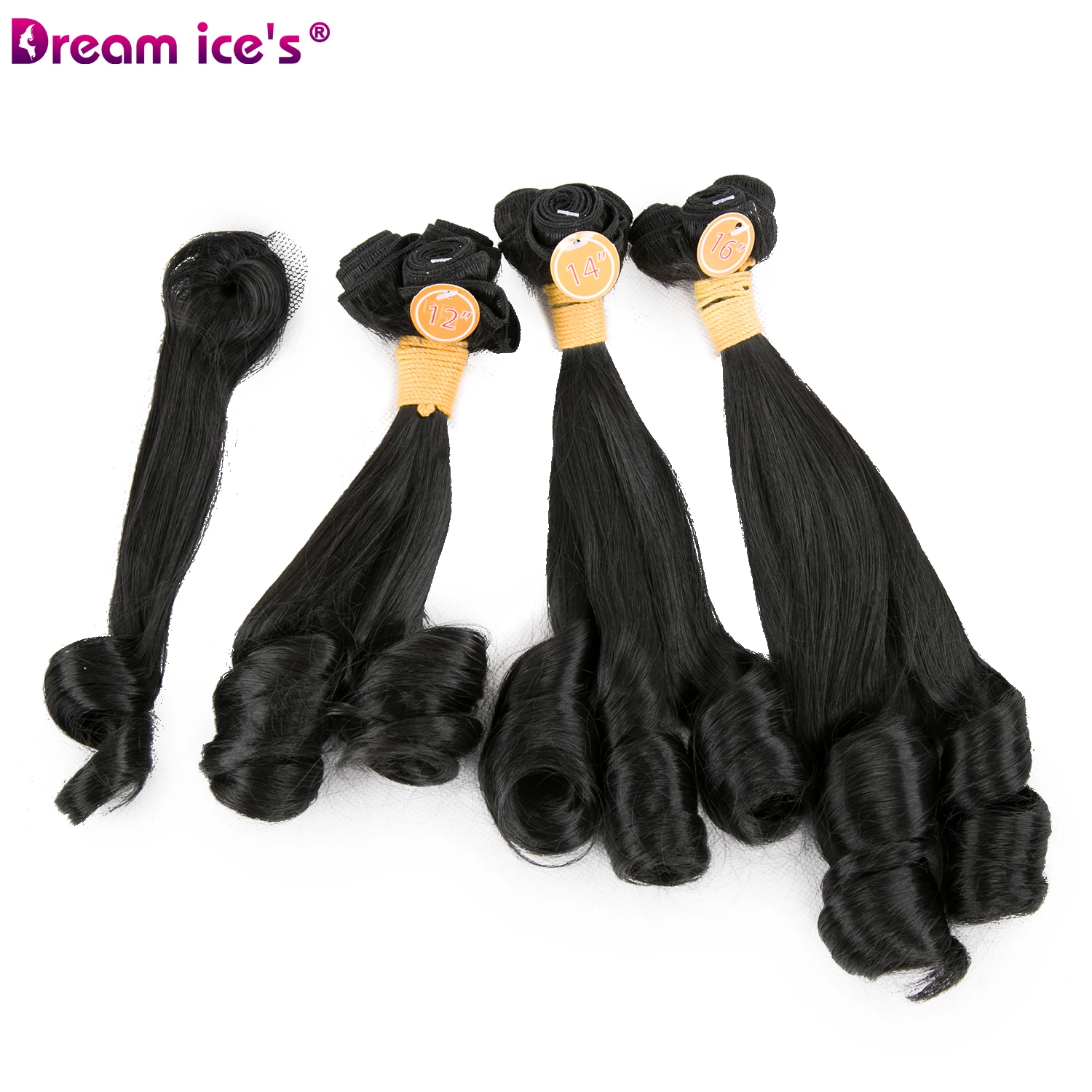 Pacotes de cabelo sintético com fechamento 12