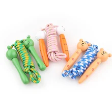 Детские скакалки деревянная ручка Спорт Бодибилдинг Фитнес прекрасный мультфильм скакалки