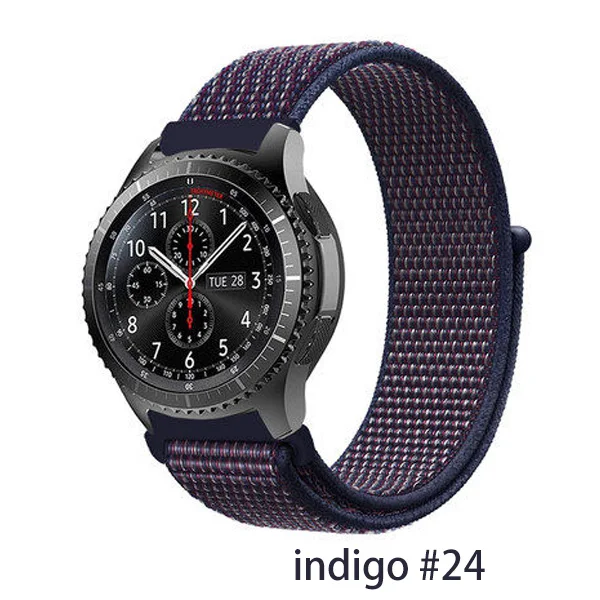 indigo 24 Gear s3 Frontier ремешок для samsung Galaxy watch 46 мм 42 мм активный 2 ремешок amazfit ремешок Bip 22 мм ремешок для часов 20 мм браслет huami - Цвет ремешка: indigo 24