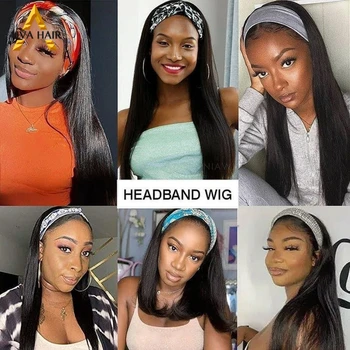 

AIVA Cheap New Arrival Synthetic None Lace Wig Striaght Hair Synthetic Headband Wigs High Temperature Fiber Wigs For Black Women
