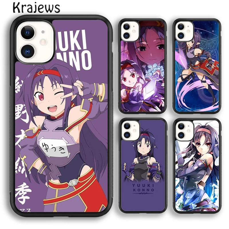 Чехол для телефона krajew Konno Yuuki Sword Art Online чехол iPhone 5s SE 6s 7 8 plus X XS XR 11 12 13 pro max Samsung S8 S9 S10