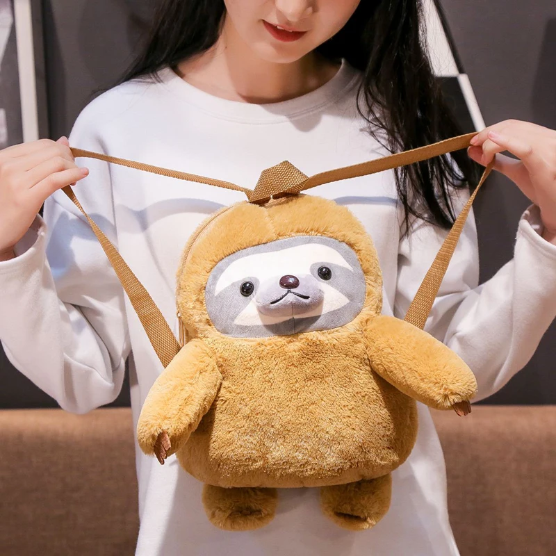 

Cute Cartoon Sloth Plush Toy Backpack Animal Stuffed Toy Children Backpack Birthday Gift