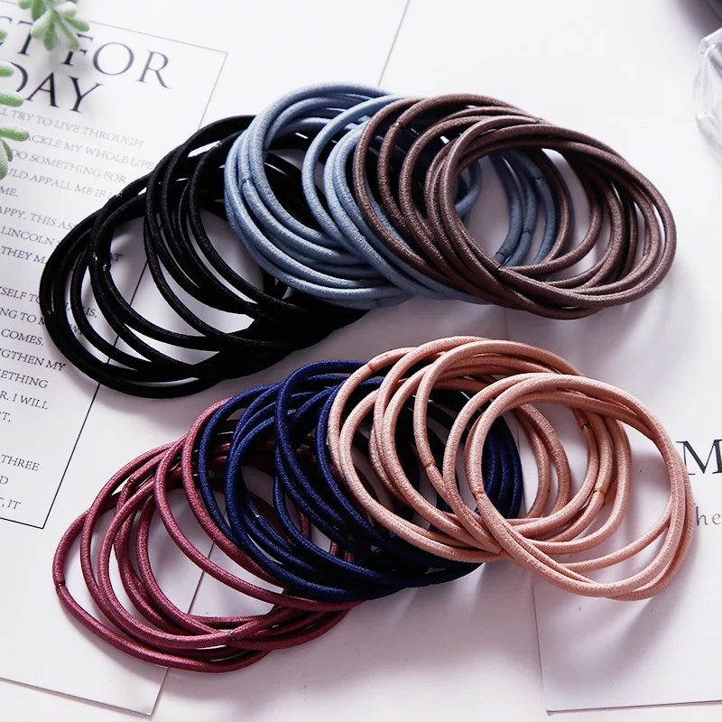 hair clips for women New 50/100PCS Women 4.5CM Basic Nylon Elastic Hair Bands Ponytail Hair Scrunchie Rubber Bands Headband Hair Accessories Headwear Women's Hair Accessories