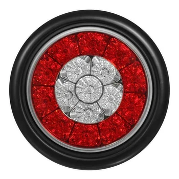 

4Inch Trailer Red+White 16LED Combo Brake Stop Turn Tail Backup Light Mount