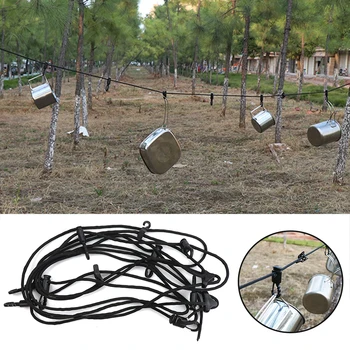 

Sling Travel Clothesline Outdoor Camping Laundry Lanyard Awning Drying Retractable Non Slip Nylon Rope Tent Accessory Adjustable