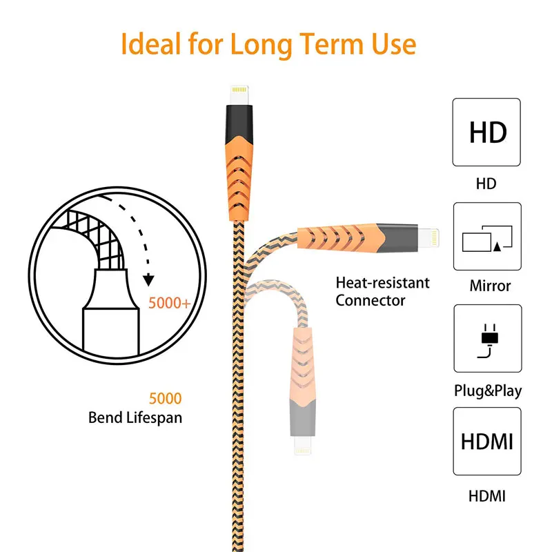 AHHROOU 1,8 м 8 Pin к HDMI кабель HD 1080P HDMI конвертер адаптер USB кабель для передачи данных кабель для HD ТВ цифровой AV для iPhone IOS