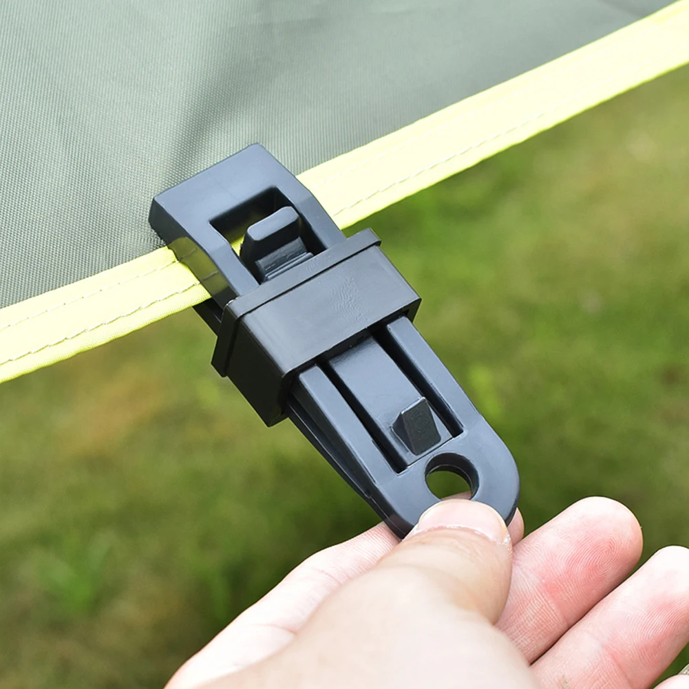 10pcs Tent Canopy Clip Outdoor Wind Rope Clamps Awning Wind Rope Clips Camping Tent Accessories